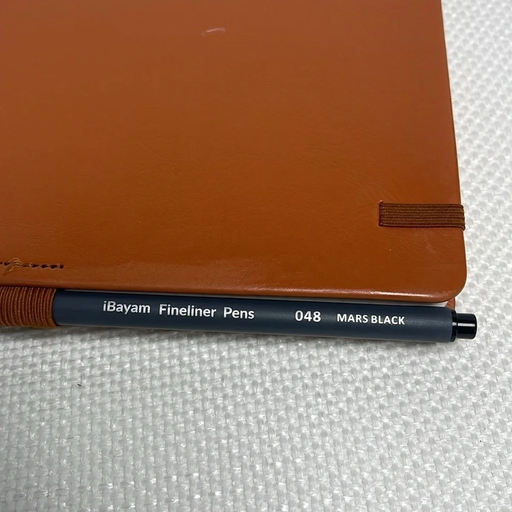 NWT Journal and Pen Set Hand-painted Hard Cover Ruled Paper Notebook 100 GSM EUC